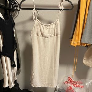 LA Hearts Ruched Linen Mini Dress